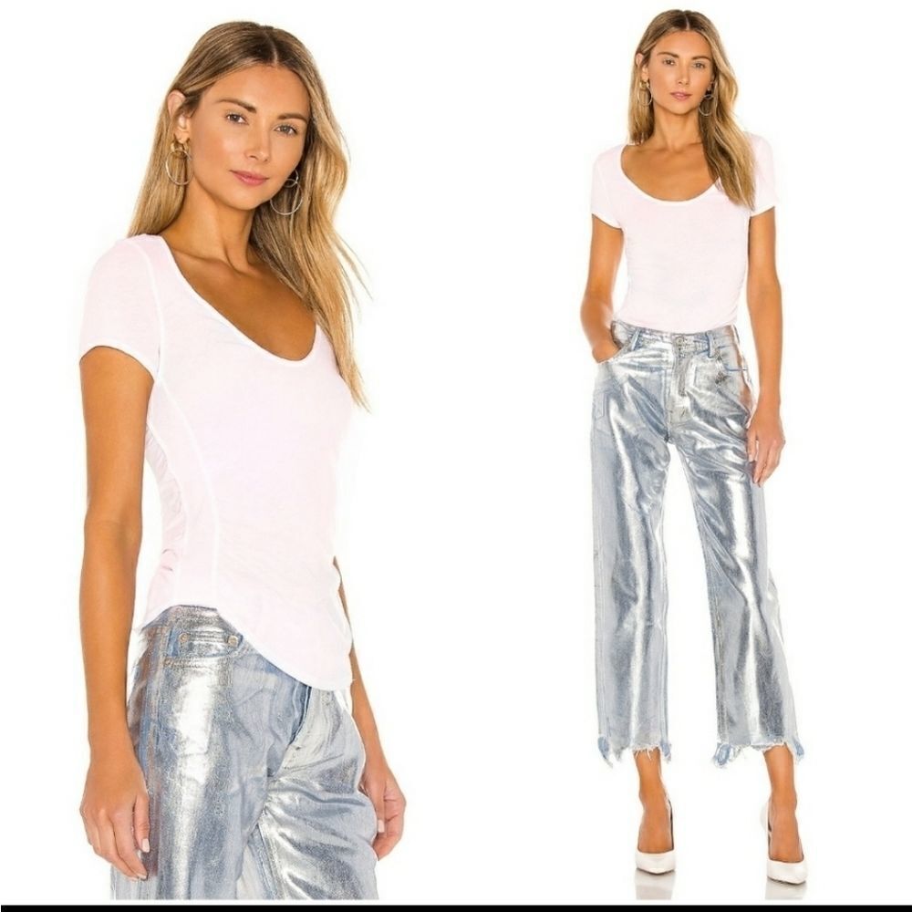 Free People Sonnet Side Ruched T-Shirt Chiffon